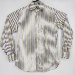 Etro Shirt Mens‎ 39 Button Up Casual Preppy Striped Long Sleeve Milano Italy